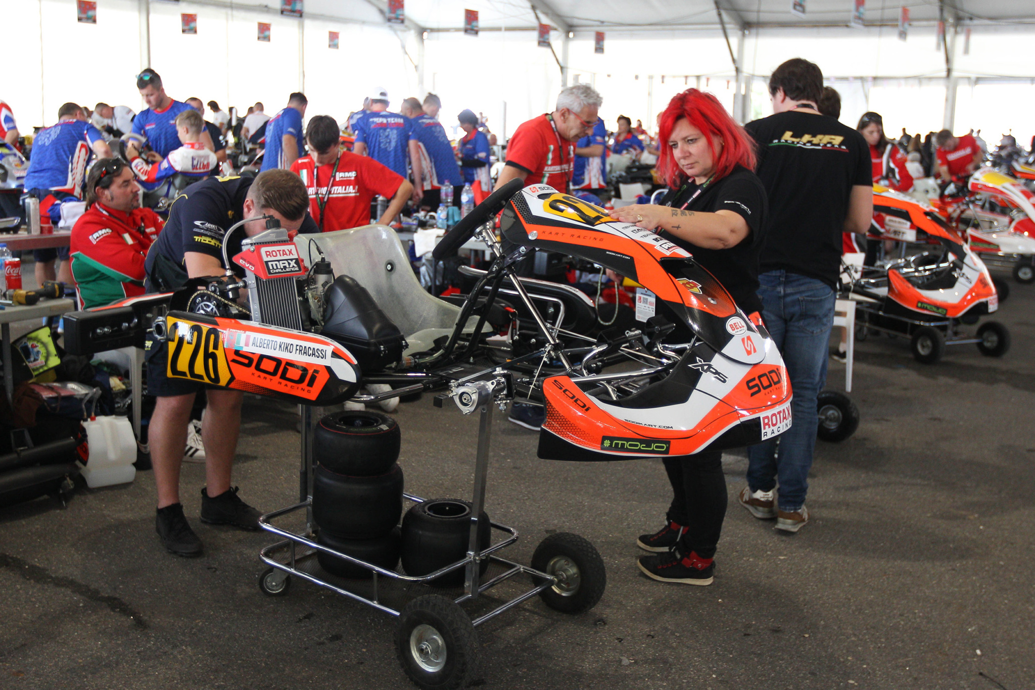 Drivers Tent Karts getting Ready