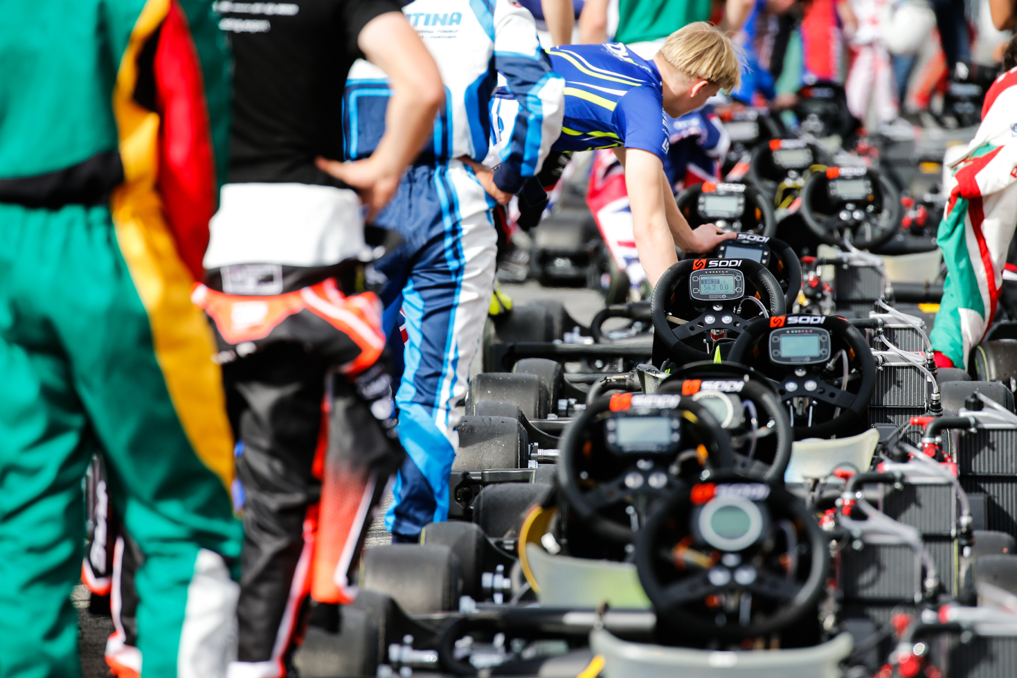 Drivers Karts in Row Service Park